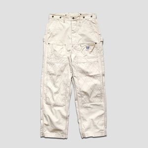 KAPITAL LIGHT CANVAS LUMBER PANTS - NATURAL